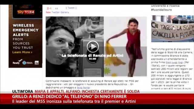 Grillo: a Renzi dedico "Al telefono" di Nino Ferrer