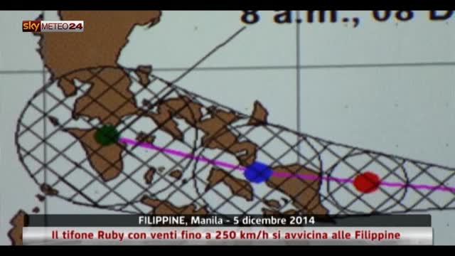 Il tifone Ruby con venti fino a 250 km/h verso le Filippine