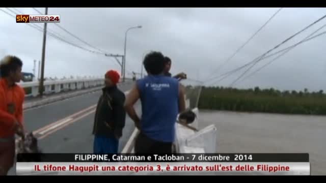 Il tifone Hagupit una categoria 3 sull'est delle Filippine