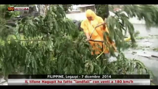 Legazp, tifone Hagupit ha fatto "landfall", venti 180 km/h