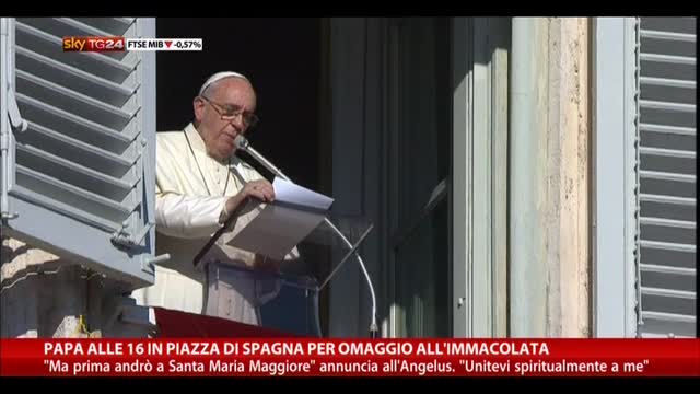 Papa alle 16 in Piazza di Spagna per omaggio all'Immacolata