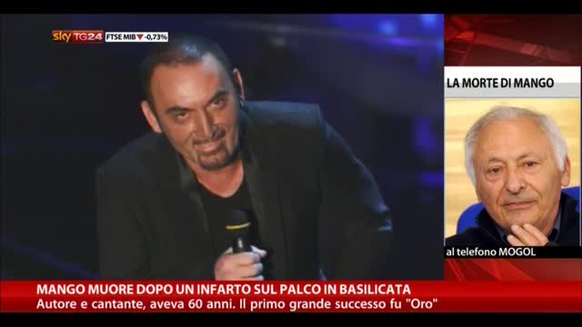 Mango muore dopo un infarto sul palco in Basilicata