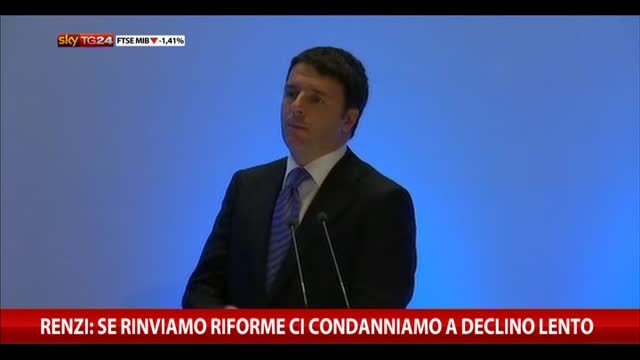 Renzi: se rinviamo riforme ci condanniamo a declino lento