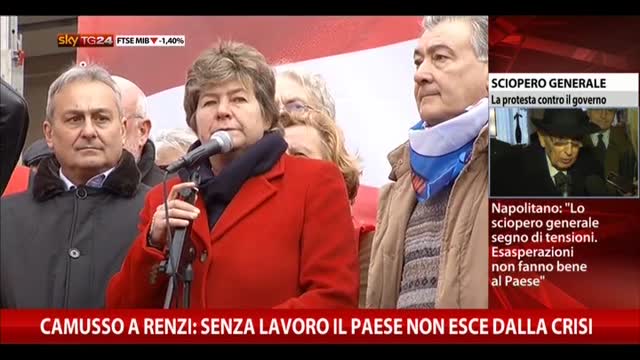 Camusso a Renzi: senza lavoro il paese non esce dalla crisi
