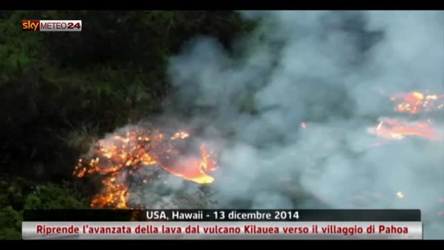 Usa, riprende l’avanzata della lava verso villaggio di Pahoa