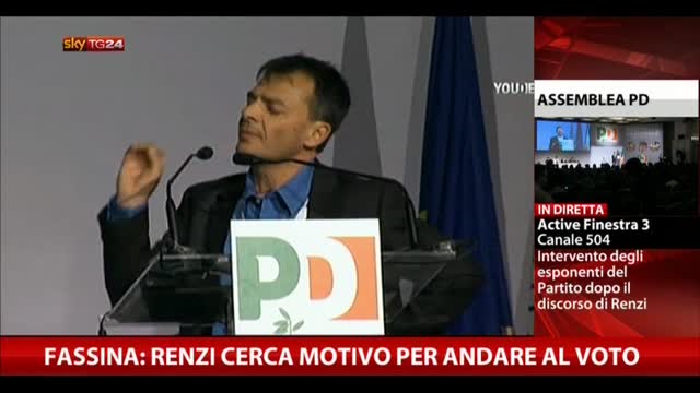 Fassina: Renzi cerca motivo per andare al voto