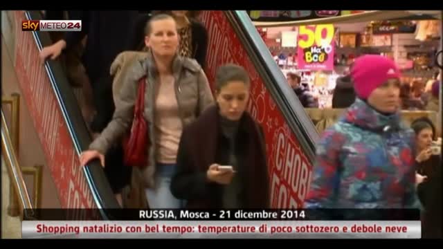 Mosca: shopping natalizio con temperature appena sottozero
