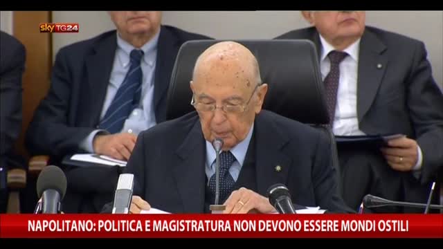 Napolitano: "Politica e magistratura non siano mondi ostili"