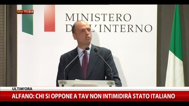 Alfano: Chi si oppone a TAV non intimidirà lo Stato italiano