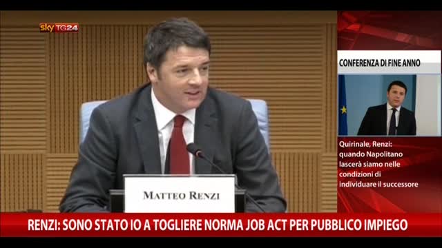 Renzi: sono stato io a togliere Job Act per pubblico impiego