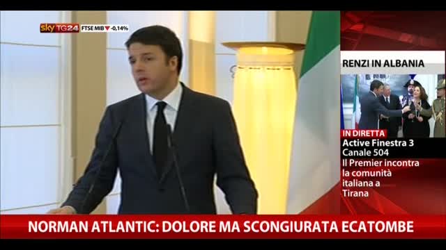 Norman Atlantic, Renzi: dolore ma scongiurata ecatombe