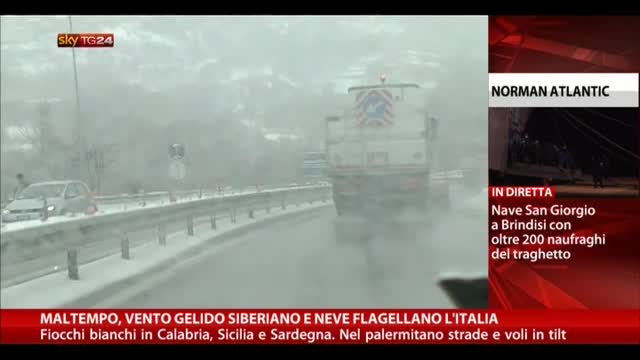Maltempo, vento gelido siberiano e neve flagellano l'Italia