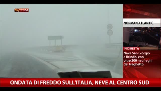 Neve al centro Italia: la situazione in Abruzzo sull'A24