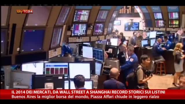 Mercati 2014, da Wall Street a Shangai record storici