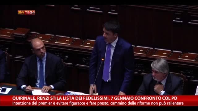 Quirinale, Renzi stila lista, 7 gennaio confronto con PD