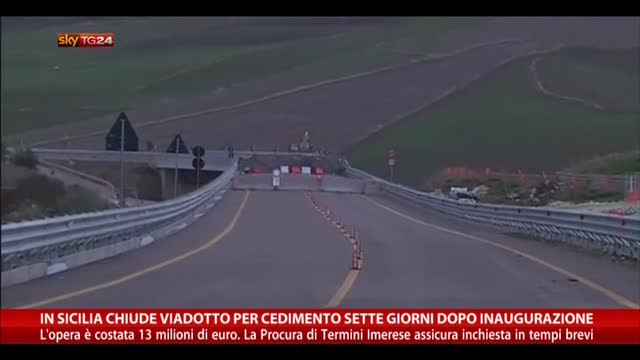 Sicilia, chiude viadotto sette giorni dopo inaugurazione