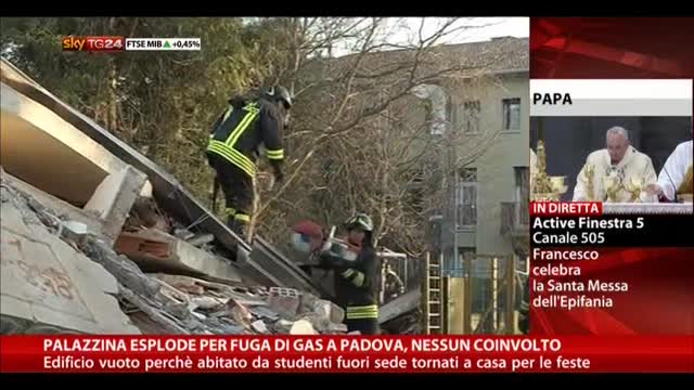 Palazzina esplode per fuga di gas a Padova, nessun coinvolto