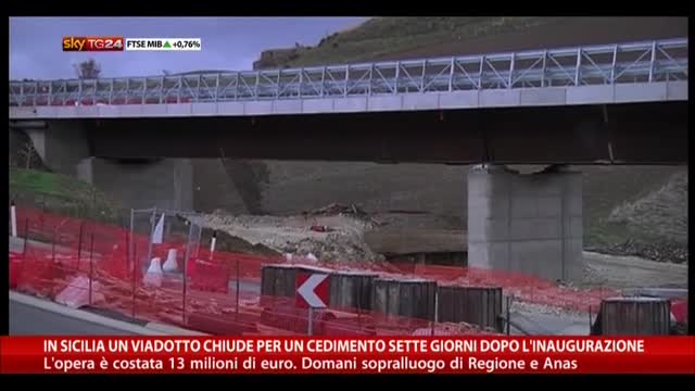 Crollo viadotto Sicilia, domani sopralluogo Regione e ANAS