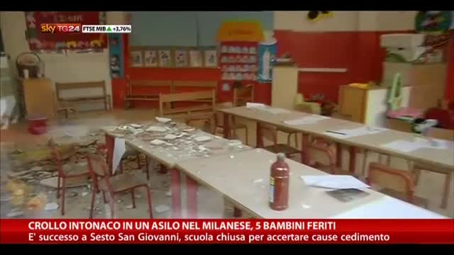 Crollo intonaco in una scuola nel milanese, 5 bambini feriti