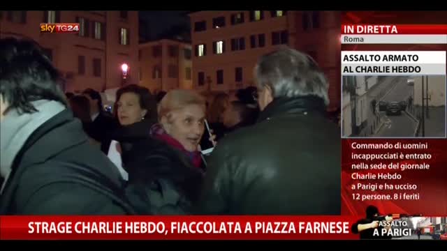 Strage Charlie Hebdo, fiaccolata a piazza Farnese