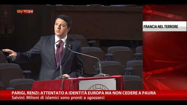 Parigi, Renzi: attentato all'identità dell'Europa
