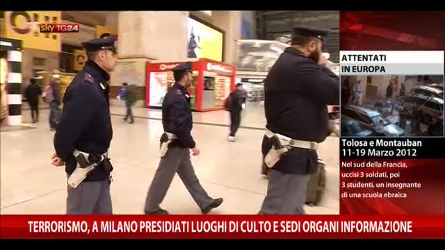 Milano,presidiati luoghi di culto e sedi organi informazione