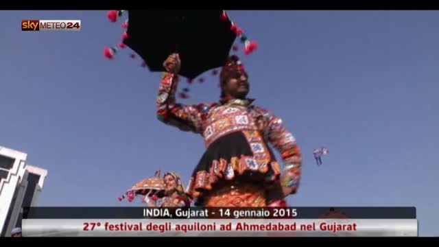 India, 27° festival degli aquiloni ad Ahmedabad nel Gujarat