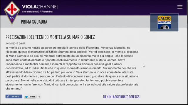 Montella: volevo spronare Gomez. Idee per l'attacco viola