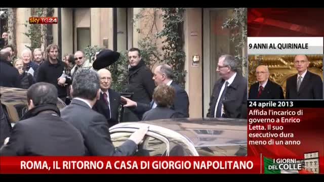 Roma, il ritorno a casa di Giorgio Napolitano