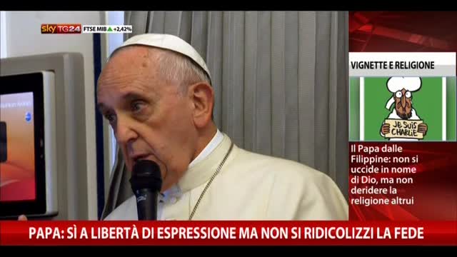 Libertà di espressione, papa: "Non si ridicolizzi la fede"