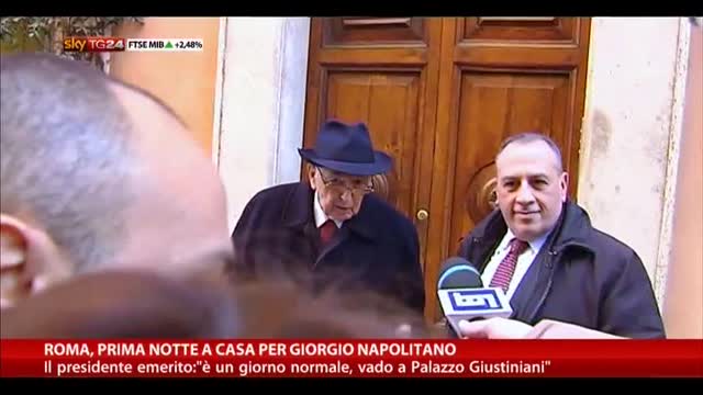 Roma, prima notte a casa per Giorgio Napolitano