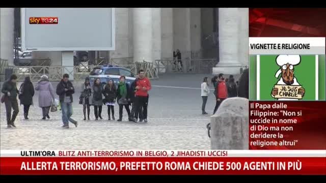 Allerta terrorismo, prefetto Roma chiede 500 agenti in più