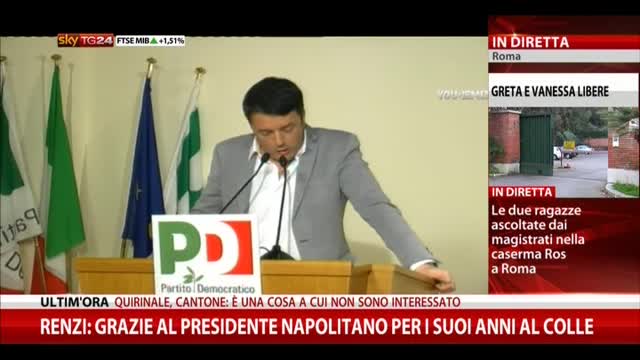 Quirinale, Renzi: direzione Pd convocata in modo permanente