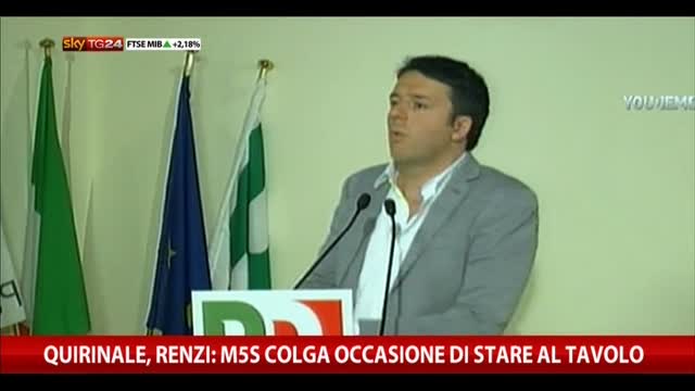 Quirinale, Renzi: M5S colga occasione di stare al tavolo