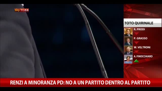 Renzi a minoranza PD: "No a un partito dentro al partito"