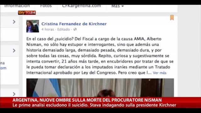 Argentina, nuove ombre sulla morte del procuratore Nisman