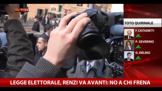 Legge elettorale, Renzi va avanti: "No a chi frena"