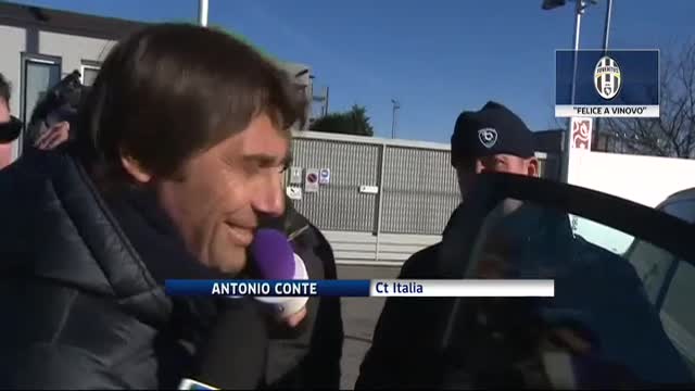 Conte in visita alla Juventus: "E' bello tornare a Vinovo"