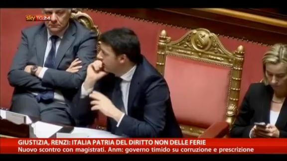Giustizia, Renzi: Italia patria del diritto non delle ferie