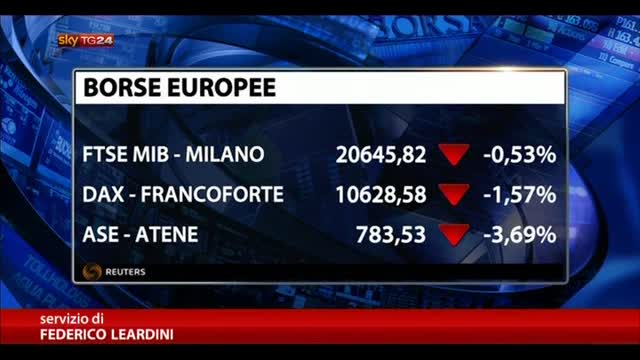 Borse europee in rosso, ancora male Atene