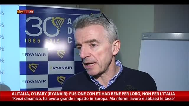 Alitalia, O'Leary (Ryanair) parla della fusione con Etihad