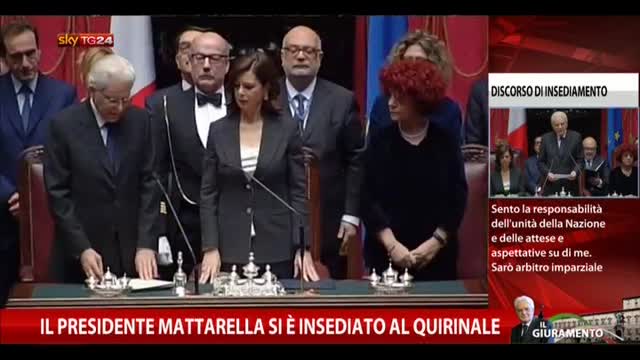 Il presidente Mattarella si è insediato al Quirinale