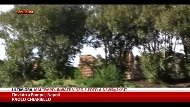 Maltempo Campania, nuovo crollo a Pompei per le forti piogge