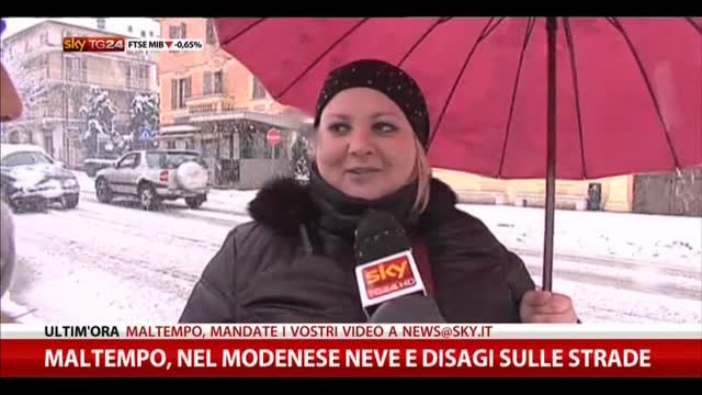 Maltempo Emilia, nel modenese neve e disagi sulle strade