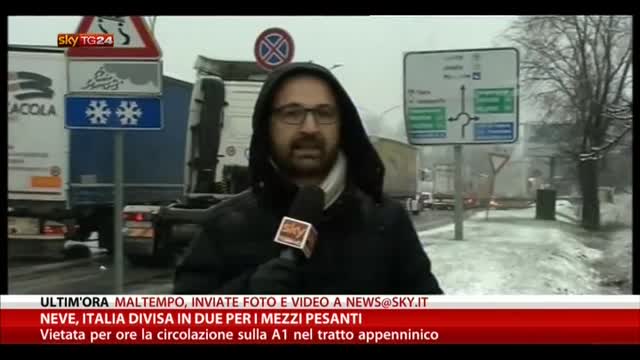 Neve, Italia divisa in due per i mezzi pesanti