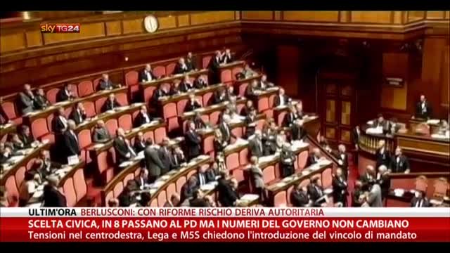 Scelta Civica, 8 passano al Pd. Renzi: numeri anche senza Fi