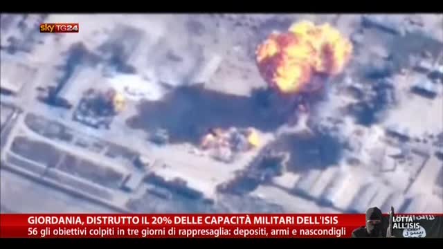 Giordania: distrutto 20% delle capacità militari dell’Isis