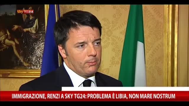 Renzi a Sky TG24: problema è Libia, non Mare Nostrum