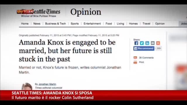 Seattle Times: "Amanda Knox si sposa"