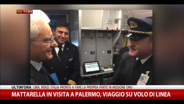 Mattarella in visita a Palermo, viaggio su volo di linea
